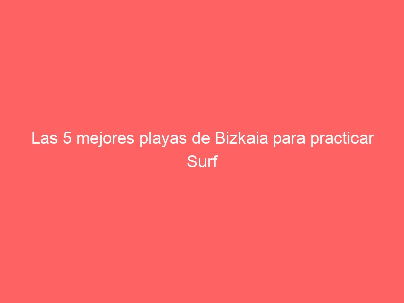 Las 5 mejores playas de Bizkaia para practicar Surf